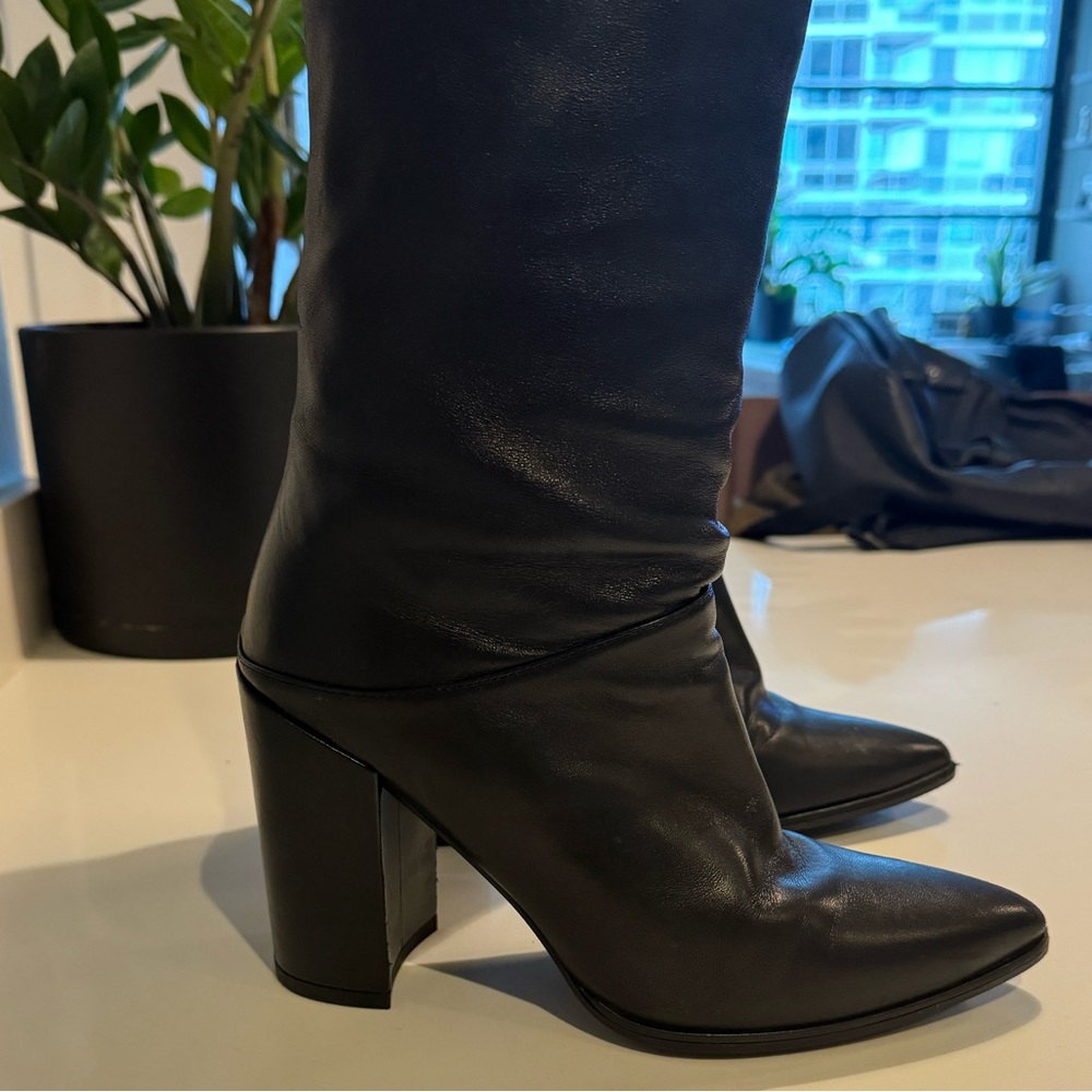 Stuart Weitzman Black Heeled Boots - Picture 3 of 5
